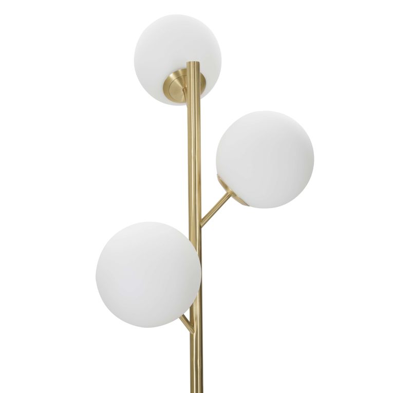 Lampada da Terra Bianco oro Necessarie 3 Lampadine Attacco e14, Interruttore Pedaliera - Kisoro