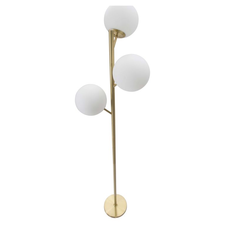 Lampada da Terra Bianco oro Necessarie 3 Lampadine Attacco e14, Interruttore Pedaliera - Kisoro