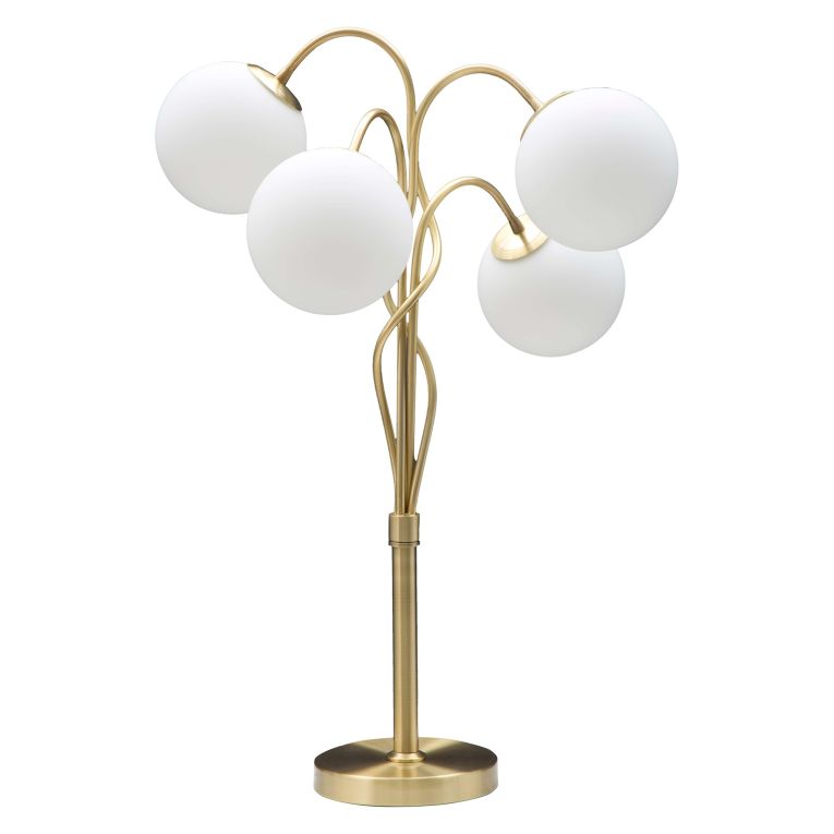 Lampada da Terra Bianco oro Necessarie 4 Lampadine Attacco e14, Interruttore Manuale - Antigu