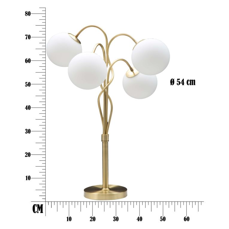 Lampada da Terra Bianco oro Necessarie 4 Lampadine Attacco e14, Interruttore Manuale - Antigu