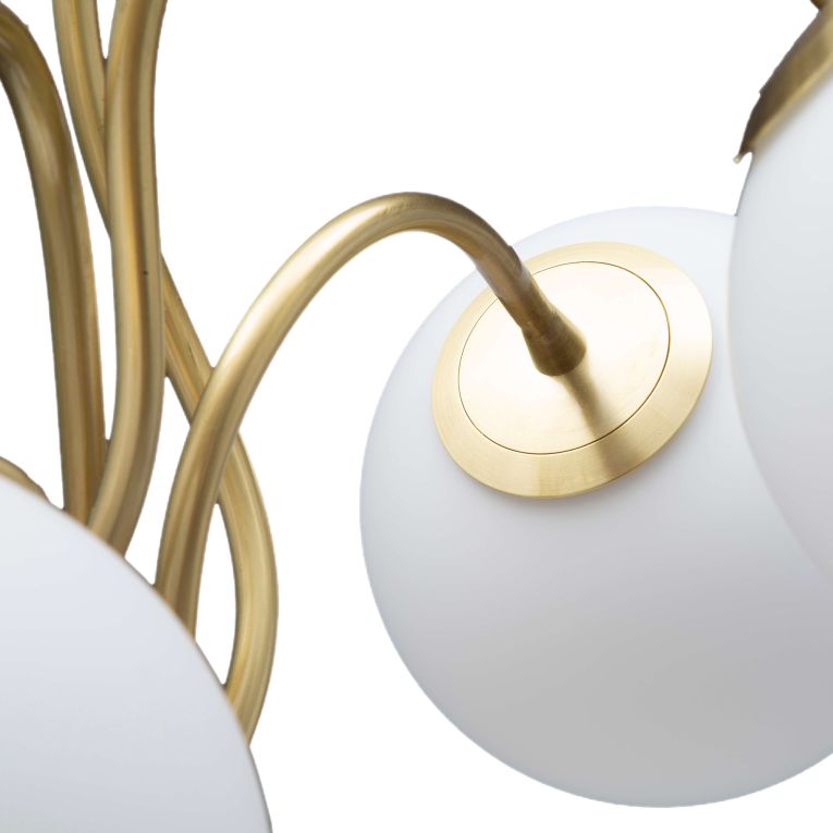 Lampada da Terra Bianco oro Necessarie 4 Lampadine Attacco e14, Interruttore Manuale - Antigu