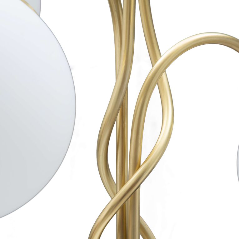 Lampada da Terra Bianco oro Necessarie 4 Lampadine Attacco e14, Interruttore Manuale - Antigu