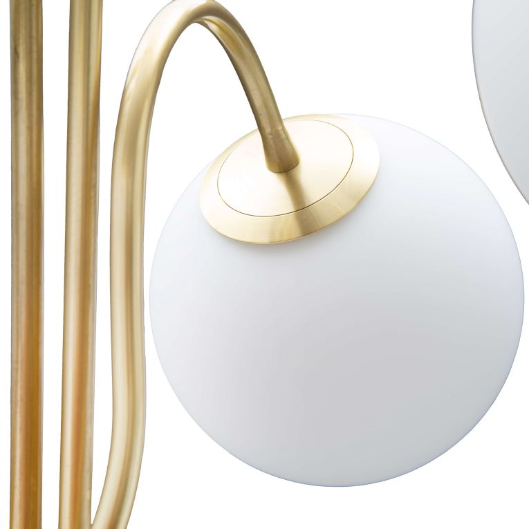 Lampada da Terra Bianco oro Necessarie 4 Lampadine Attacco e14, Interruttore Pedaliera - Famani
