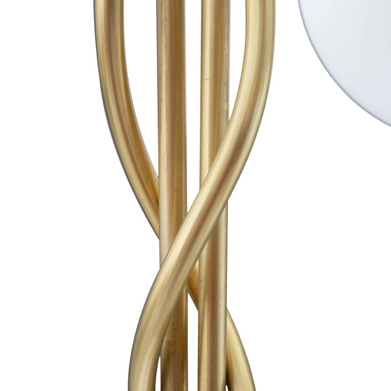 Lampada da Terra Bianco oro Necessarie 4 Lampadine Attacco e14, Interruttore Pedaliera - Famani