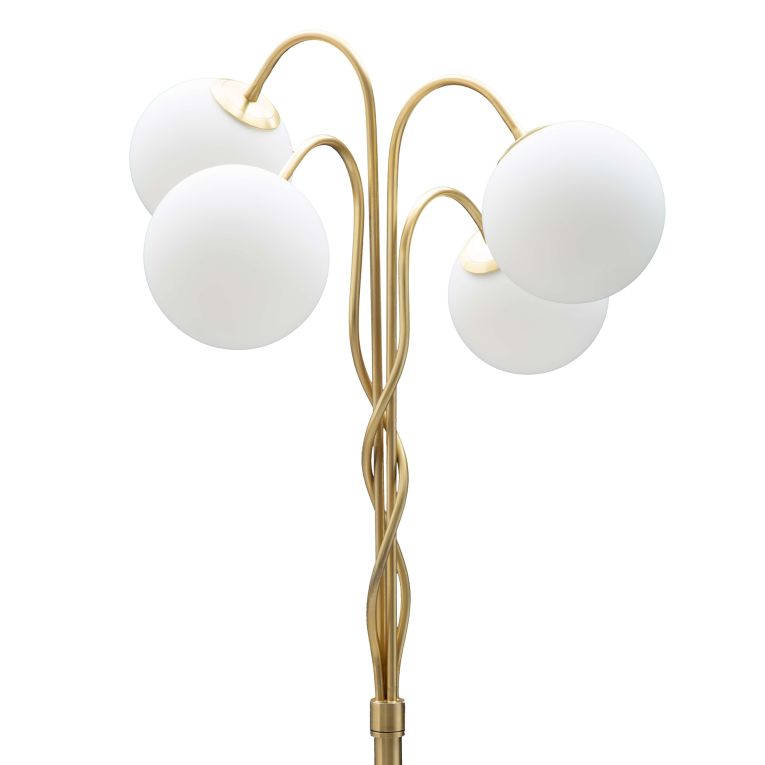 Lampada da Terra Bianco oro Necessarie 4 Lampadine Attacco e14, Interruttore Pedaliera - Famani