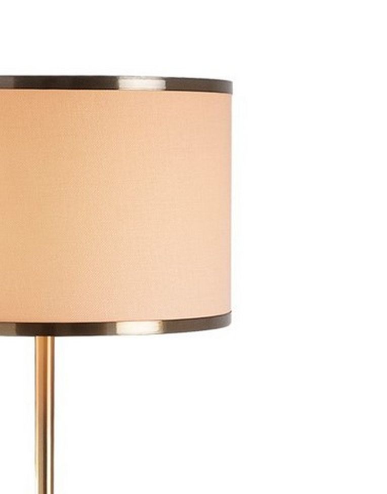 Lampada da Terra Bianco oro Panna Paralume Attacco e 27 max 40 w, Interruttore Connessione Diretta - Laviano