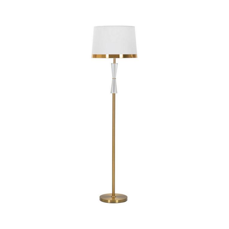 Lampada da terra Craquelure, 40x40 h153 cm, Bianco e Oro