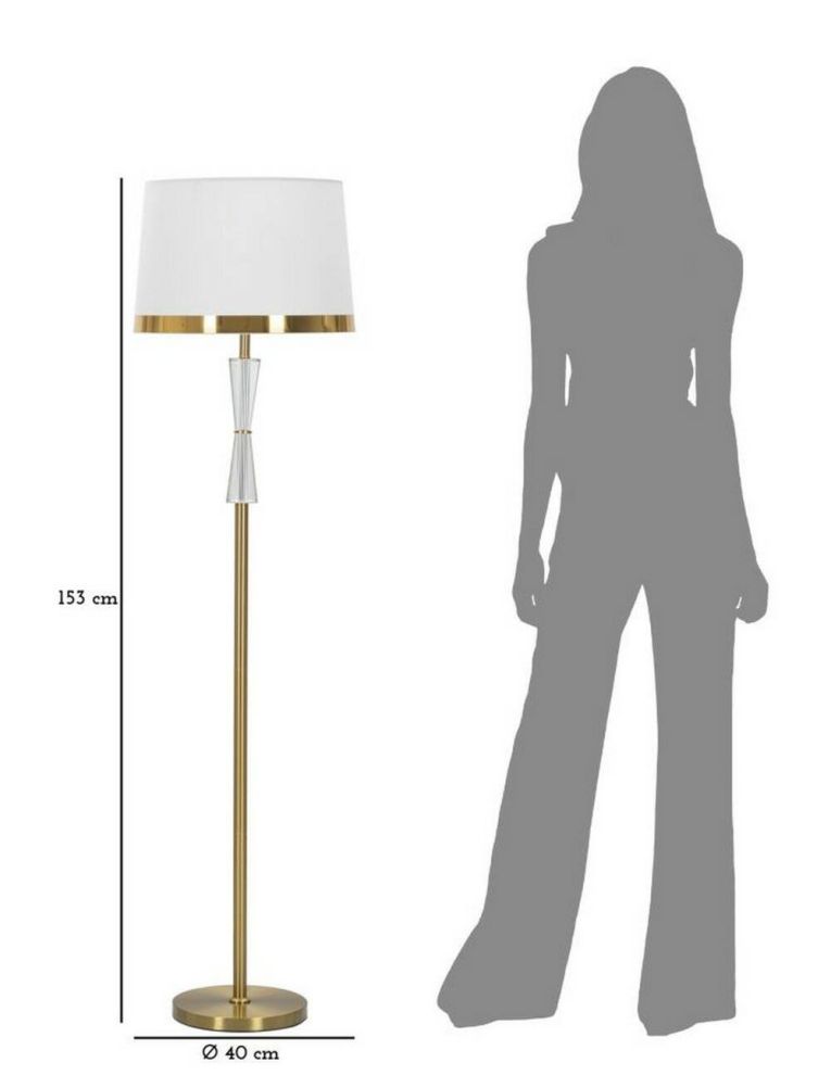 Lampada da terra Craquelure, 40x40 h153 cm, Bianco e Oro