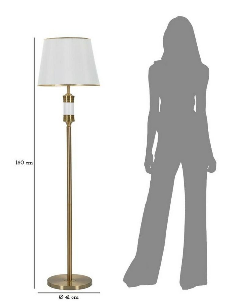 Lampada da terra Grisaille, 41x41 h160 cm, Bianco e Oro