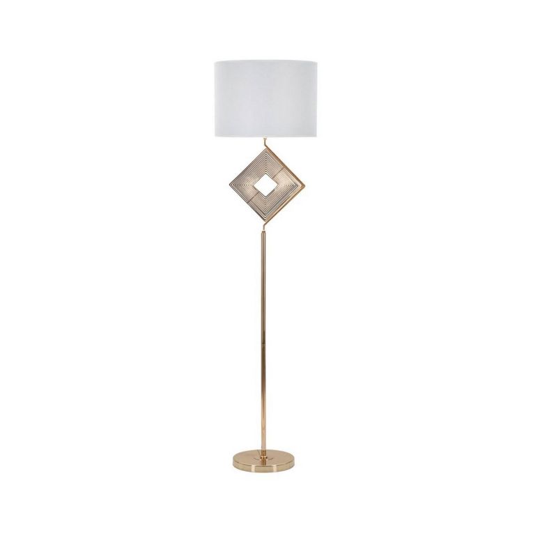 Lampada da terra Inchiostro, 40x40 h161 cm, Bianco e Oro