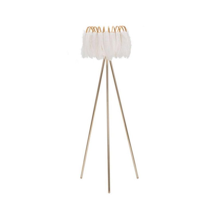 Lampada da terra Millefleur, 46x46 h147 cm, Bianco e Oro