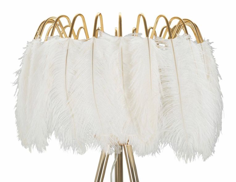 Lampada da terra Millefleur, 46x46 h147 cm, Bianco e Oro