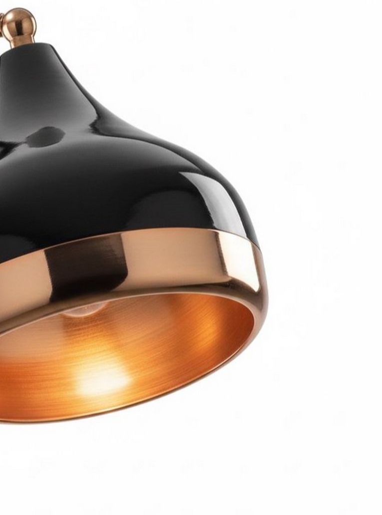 Lampada da Terra Nero Marrone Rame Paralume Attacco e 27 max 40 w, Interruttore Connessione Diretta - Lipioni