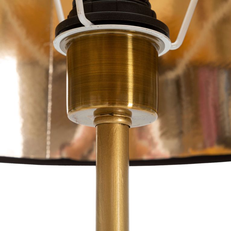Lampada da Terra Nero oro Necessaria 1 Lampadina Attacco e27, Paralume - Dariha