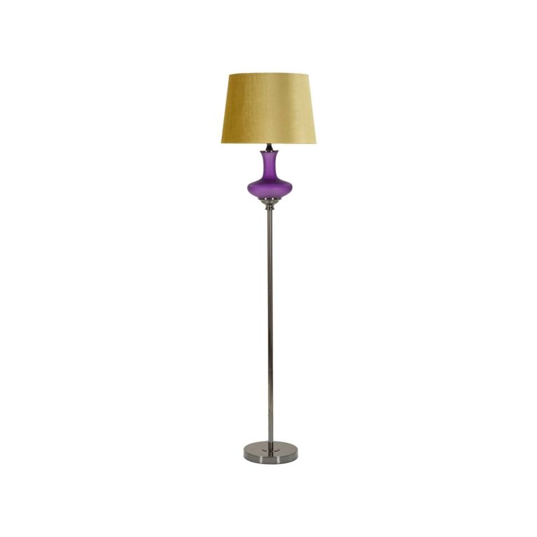 Lampada da terra Pepoli, 40x40 h167 cm, Viola e Giallo