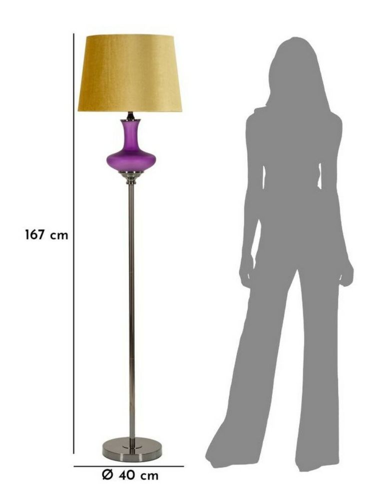 Lampada da terra Pepoli, 40x40 h167 cm, Viola e Giallo