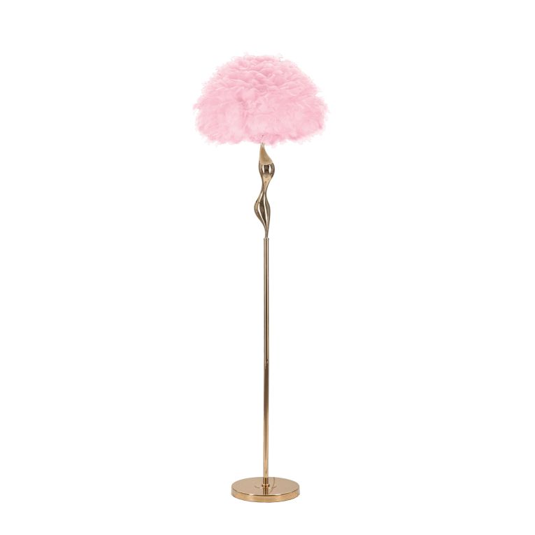 Lampada da Terra Rosa oro Necessaria 1 Lampadina Attacco e27, Paralume - Skagwa