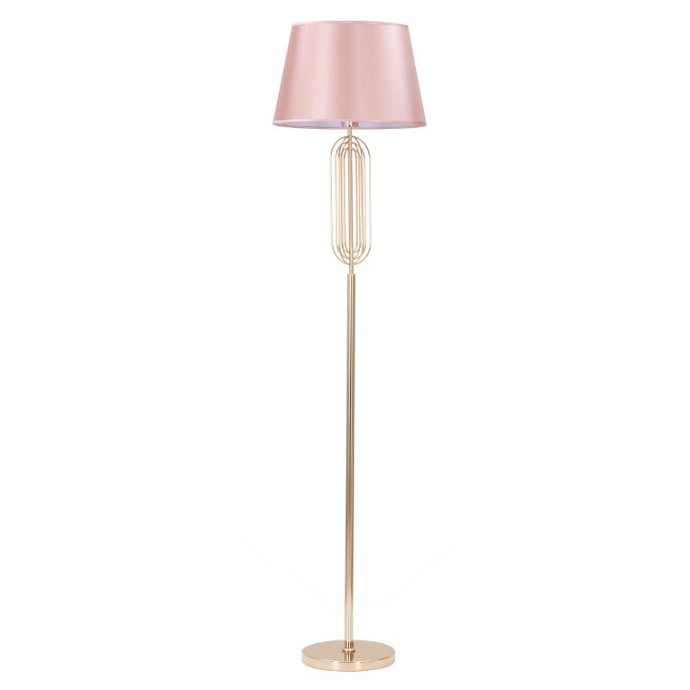 Lampada da Terra Rosa oro Necessaria 1 Lampadina Paralume, Attacco e27 - Abha