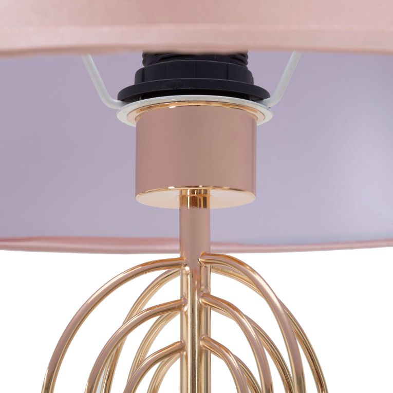 Lampada da Terra Rosa oro Necessaria 1 Lampadina Paralume, Attacco e27 - Abha
