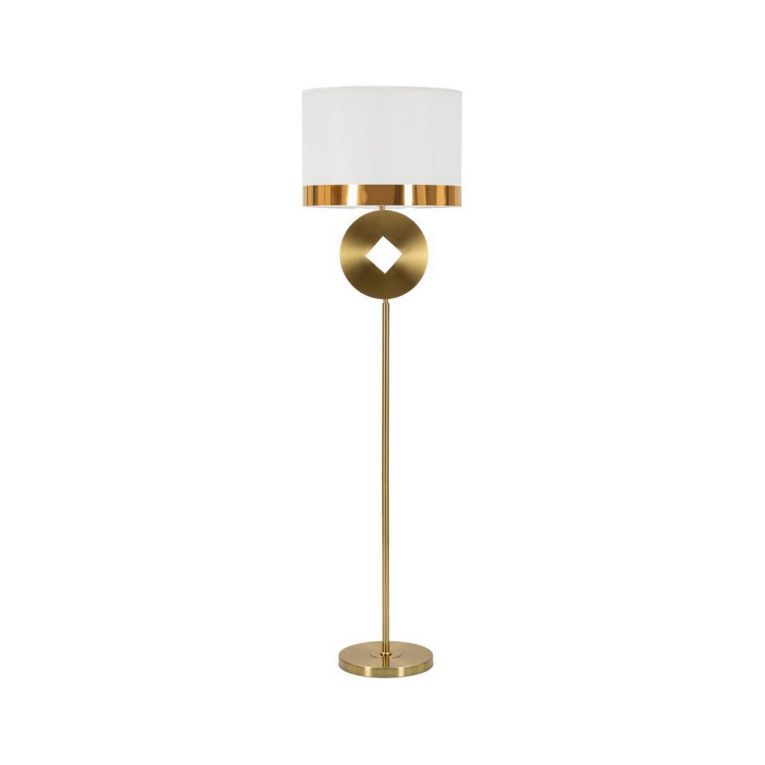 Lampada da terra Telero, 40x40 h151 cm, Bianco e Oro
