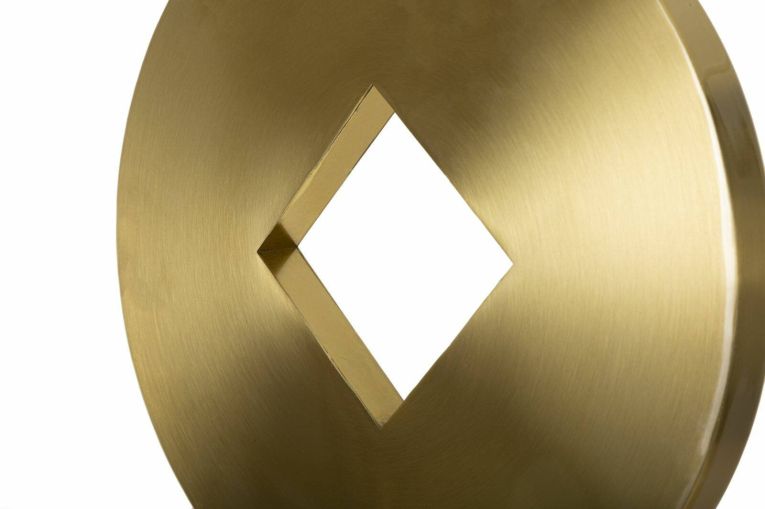 Lampada da terra Telero, 40x40 h151 cm, Bianco e Oro
