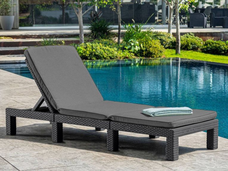 Lettino da giardino schienale regolabile 195x65cm antracite - Okotoks
