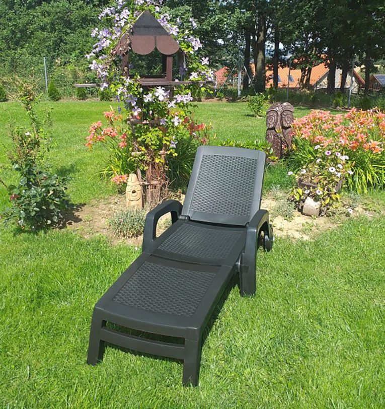 Lettino prendisole Abbie, 190x46h70 cm, Antracite