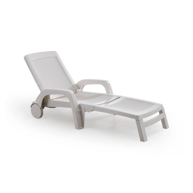 Lettino prendisole Abbie, 190x46h70 cm, Bianco