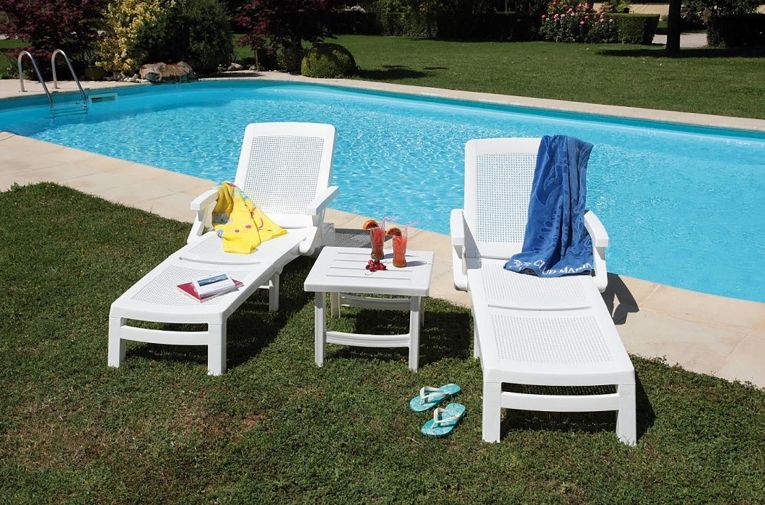 Lettino prendisole Abbie, 190x46h70 cm, Bianco