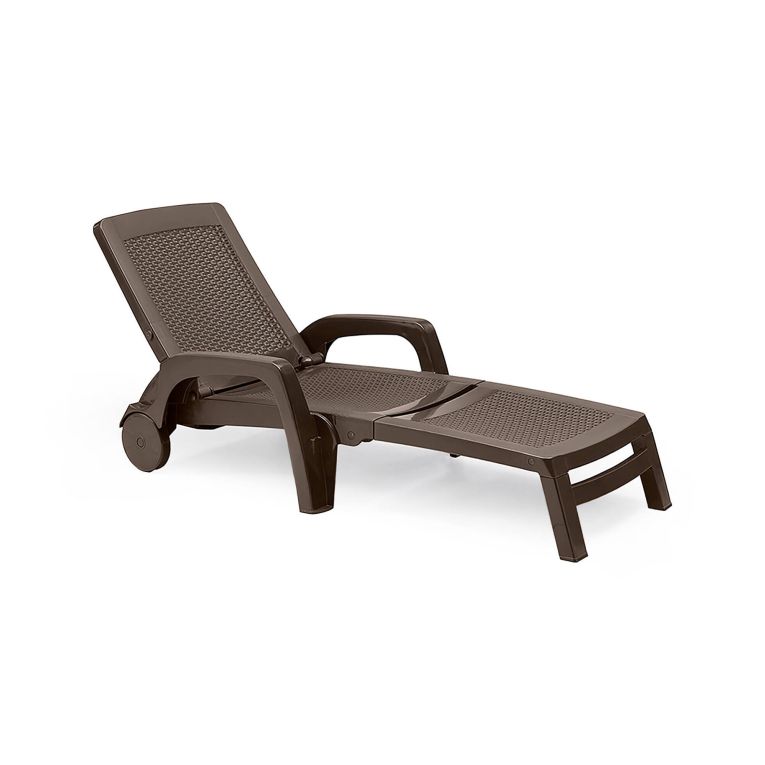 Lettino prendisole Abbie, 190x46h70 cm, Marrone