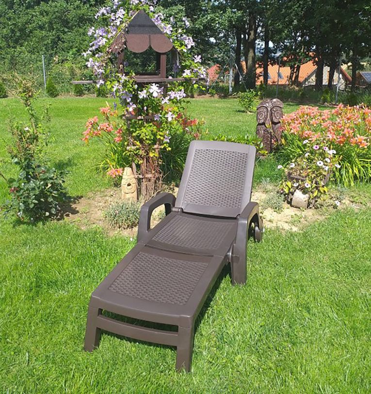 Lettino prendisole Abbie, 190x46h70 cm, Marrone