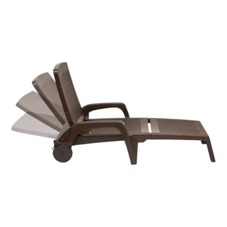 Lettino prendisole Abbie, 190x46h70 cm, Marrone