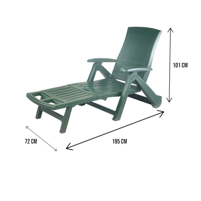 Lettino prendisole Adam, Cm 195x72h101, Verde