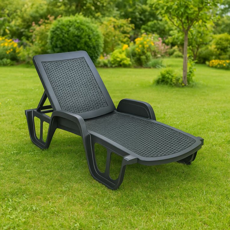 Lettino prendisole Alagaesia, 192x71h100 cm, Antracite