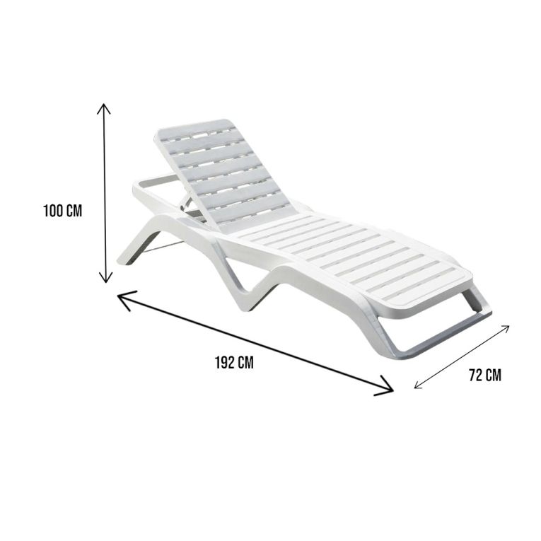 Lettino prendisole Anis, 192x72h100 cm, Bianco