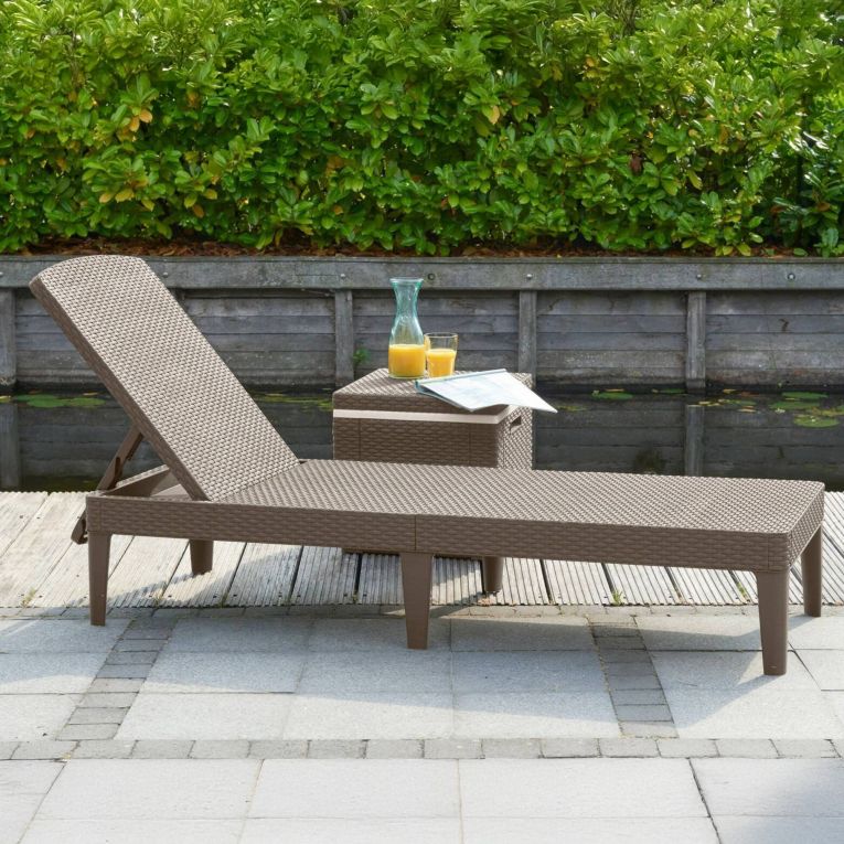 Lettino prendisole Glace, 188x58 h29 cm, Tortora