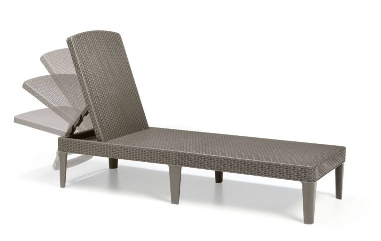 Lettino prendisole Marsicana, Sdraio da giardino, Letto pieghevole outdoor, Sedia reclinabile, 188x58 h29 cm, Tortora