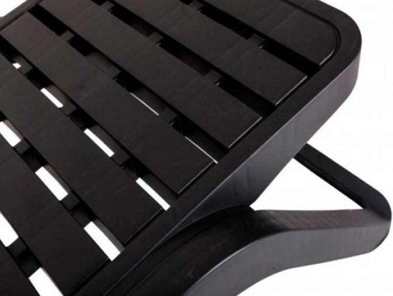 Lettino Prendisole Nero Antracite Peso Supportato 120 kg Materiale Struttura in Plastica 187x71x45h cm, Altezza Seduta 32 cm Made in Italy - Anis