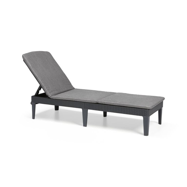Lettino prendisole schienale regolabile 187x58cm antracite e grigio - Glace
