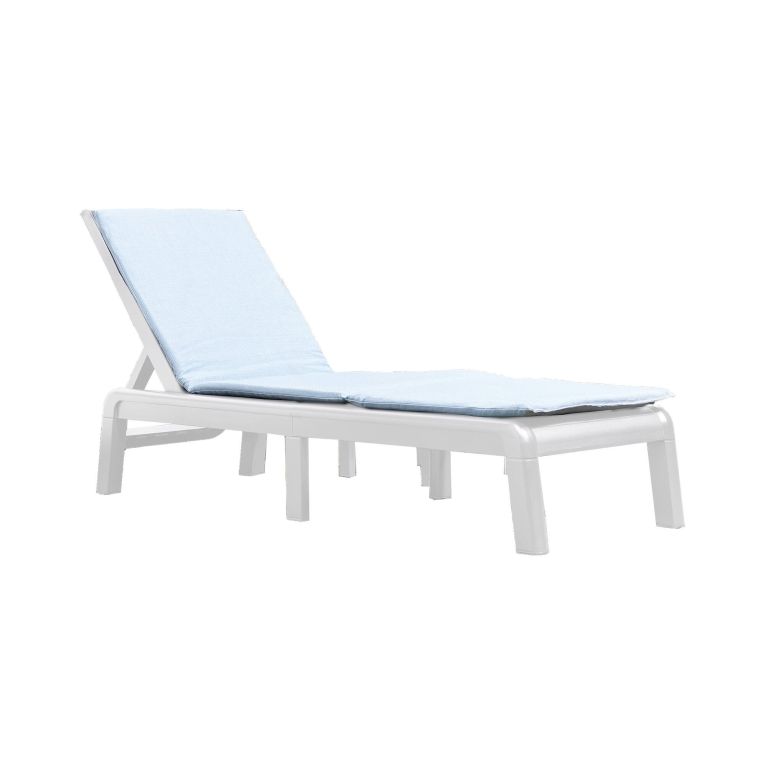 Lettino prendisole Shawinigan, 188x58 h29 cm, Bianco e Blu