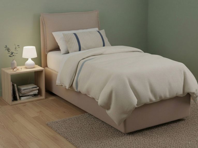 Letto 1 piazza con contenitore tortora 95x205cm chic - Aren