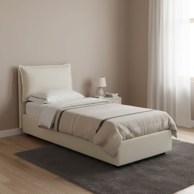 Letto 1 piazza contenitore beige 95x205cm comfort - Aphrodite