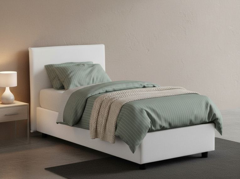 Letto 1 piazza contenitore bianco 95x205cm comfort - Astor