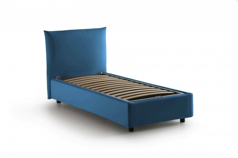 Letto 1 piazza contenitore blu 110x215cm materasso incluso - Astianatte
