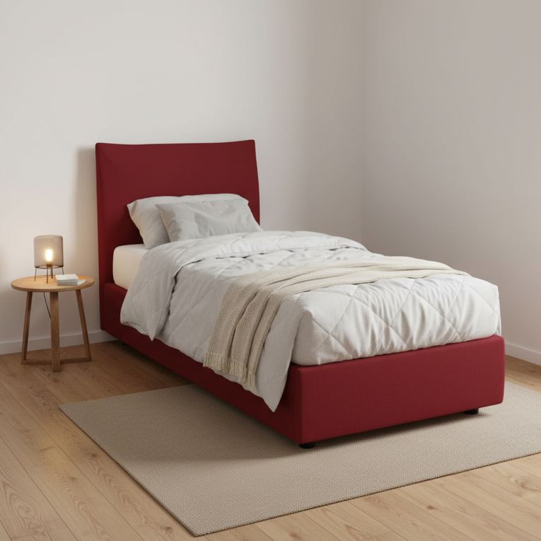 Letto 1 piazza contenitore rosso 105x205cm sfoderabile - Animal
