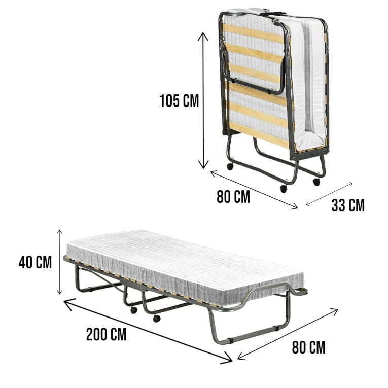 Letto 1 piazza pieghevole 200x80cm bianco - Banzi