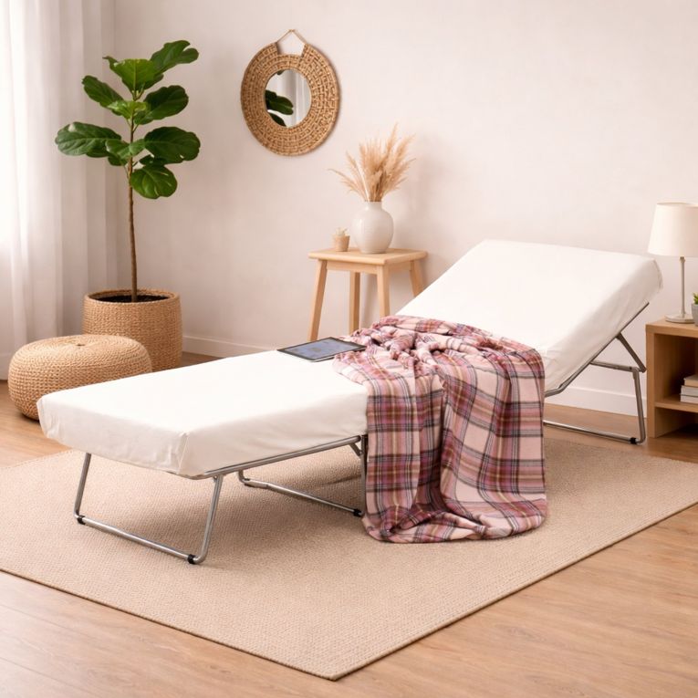 Letto 1 piazza pieghevole 80x80cm blu - Abak