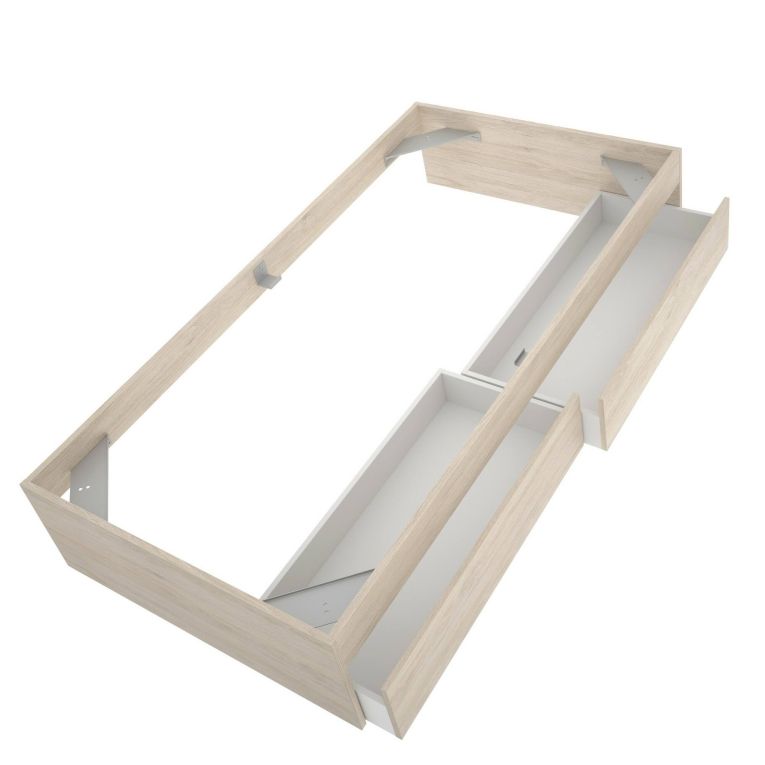 Letto 1 piazza rovere 194x95cm adatto per materasso 90x190 cm - Neki