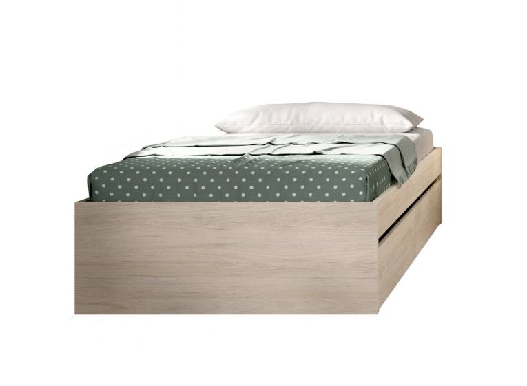 Letto 1 piazza rovere 194x95cm adatto per materasso 90x190 cm - Neki