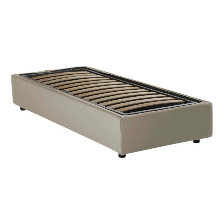 Letto 1 posto con contenitore beige 95x205 - Abbi